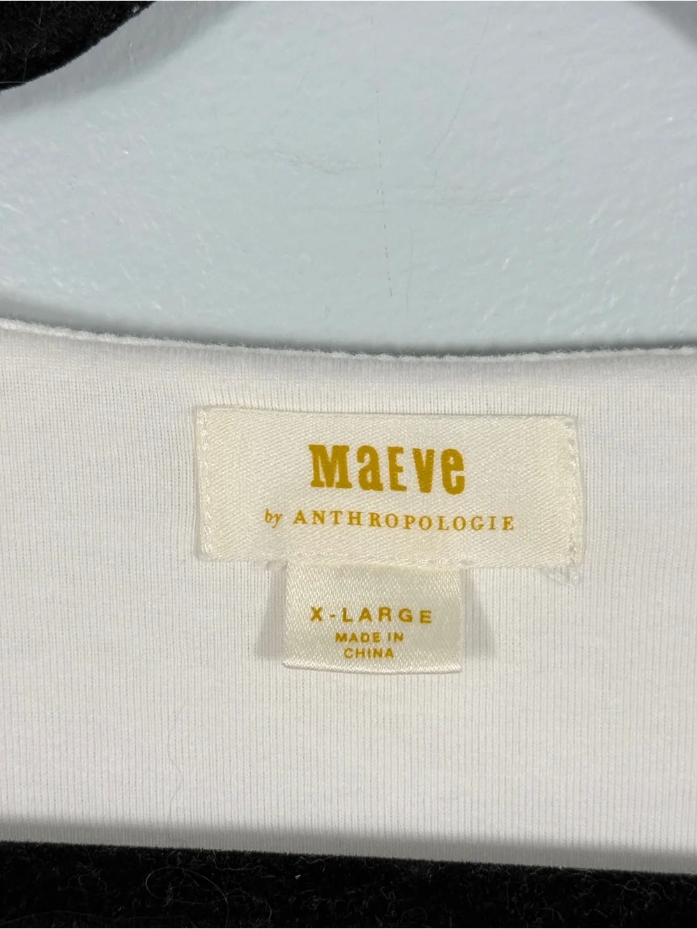 Maeve Anthropologie Puff Sleeve Faux Wrap Surplus Cotton Knit Top White XL